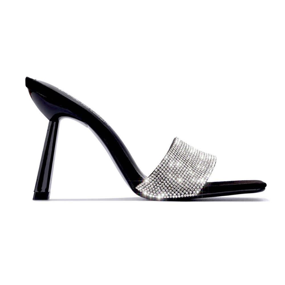 Simplistic Rhinestone Heels Black